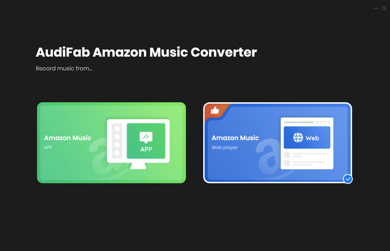 choose record by amazon music app or web