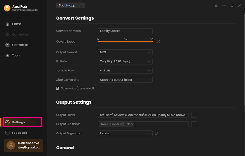 customize spotify music output settings for dj