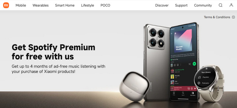 get 4 months spotify premium for free via xiaomi