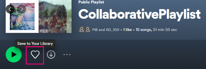 add collaborative playlist to library