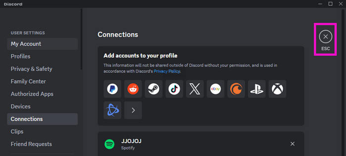 back to discord interface