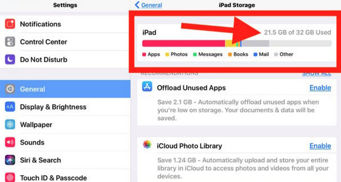 check storage usage ios