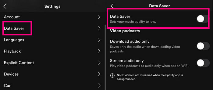 disable data saver