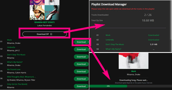 download spotify playlists via spotifydown