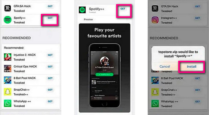 download spotify++ ios topstore
