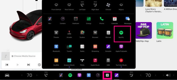 find spotify in tesla