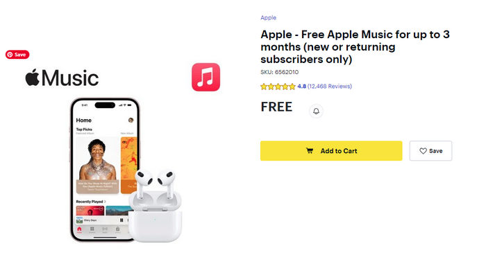 free apple music by bestbuy