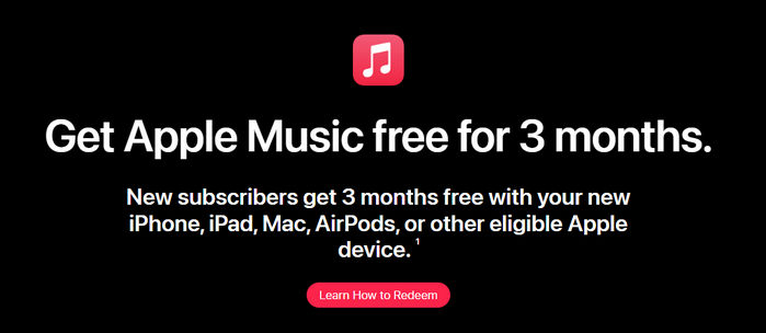 free apple music by new device