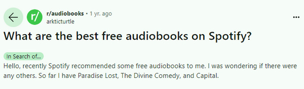 free audiobooks on spotify reddit