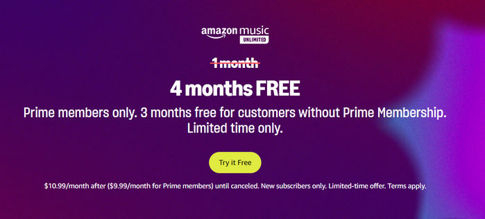 get amazon music unlimited for free