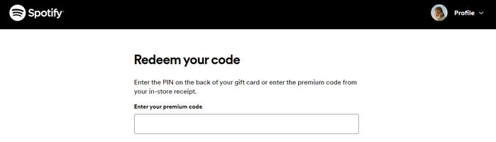 get free spotify premium via gift card