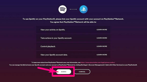 link spotify on ps4