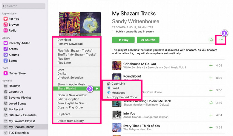 mac share apple music playlist