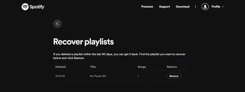 recover spotify delete playlist