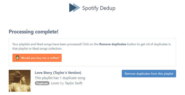 remove duplicates on spotify playlist spotify dedup