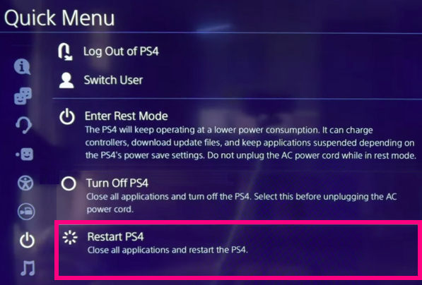 restart ps4 spotify