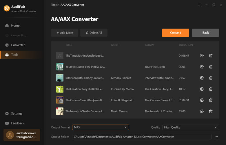 set mp3 as audiobooks output format