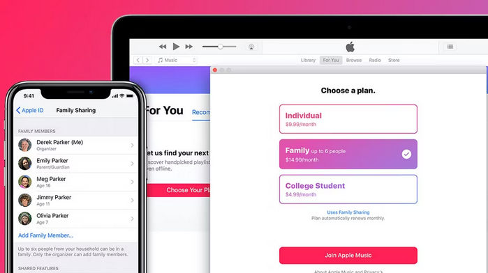 sign up apple music family