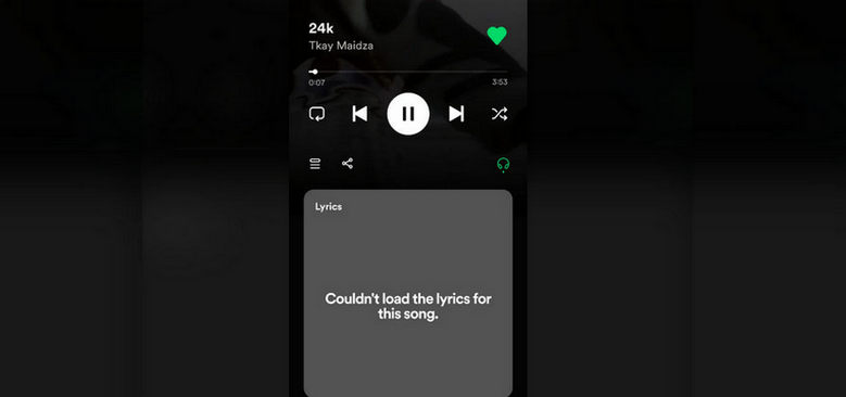 spotify couldn't load lyrics