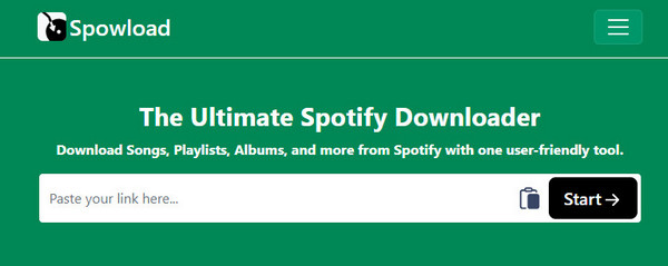 spowload Spotify downloader interface