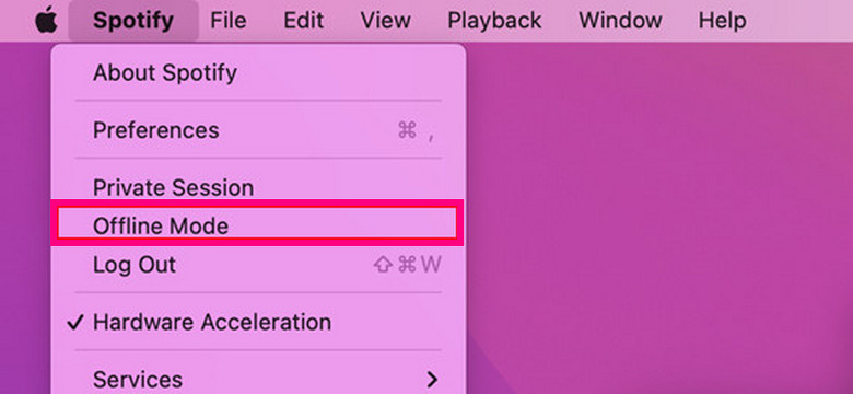 turn on spotify offline mode mac
