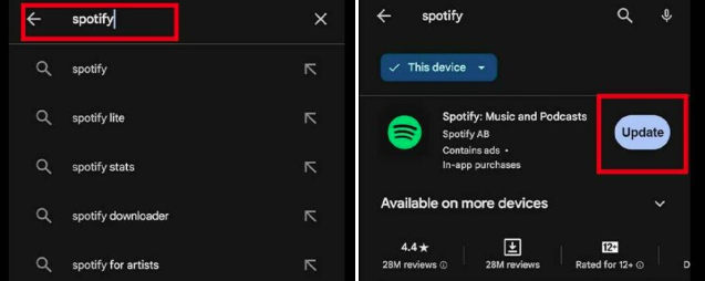 update spotify on android