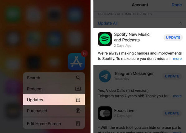 update spotify on iphone or ipad