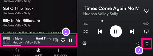 view spotify queue on mobile